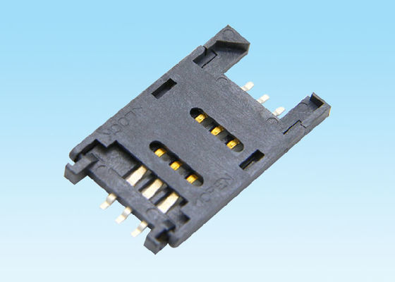 6 durabilidade alta do material plástico de conector de cartão LCP do componente eletrônico SIM do Pin