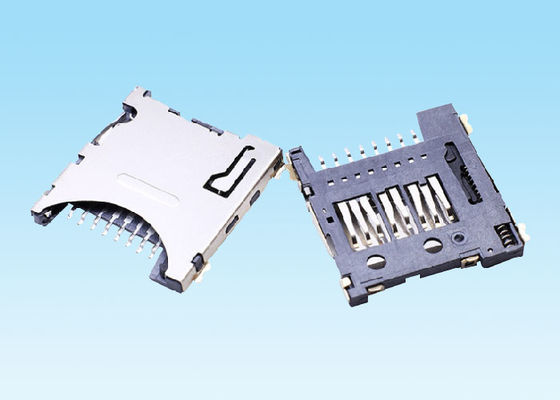 Micro tipo resistência de alta temperatura Ultrathin do impulso do Pin SMT do conector de cartão 8 da memória do SD TF