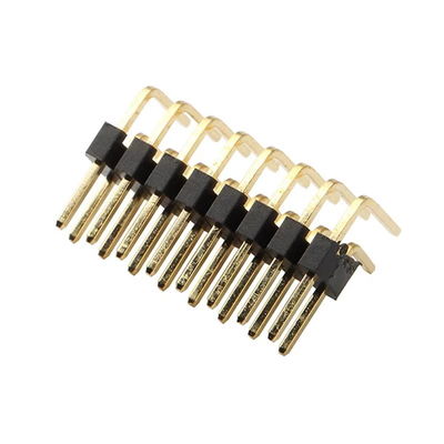 Conector de cabeçalho de alfinete dupla fileira curva fila de agulha 2,54 espaçamento placado em ouro PCB resistente ao calor