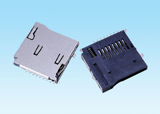 Tipo soldadura externo do impulso do Pin de SMT 9 do conector de cartão da memória Flash de T da metralha do dobro
